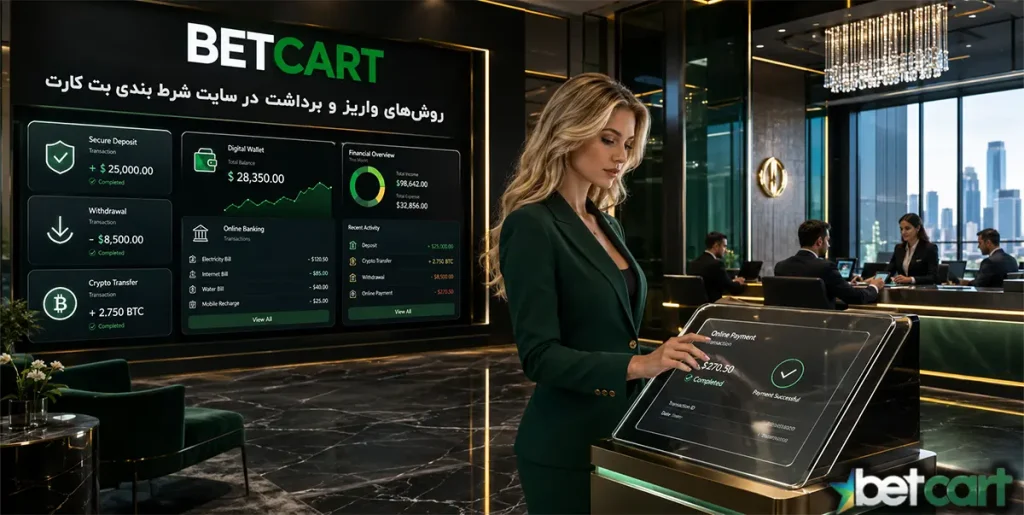 روش‌های واریز و برداشت در سایت شرط بندی Betcart